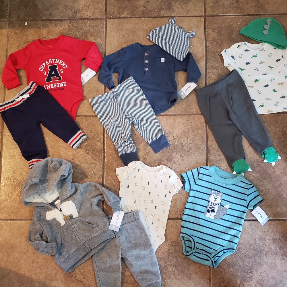 💗 Carter's Baby Boy's Size 3 Months lot New